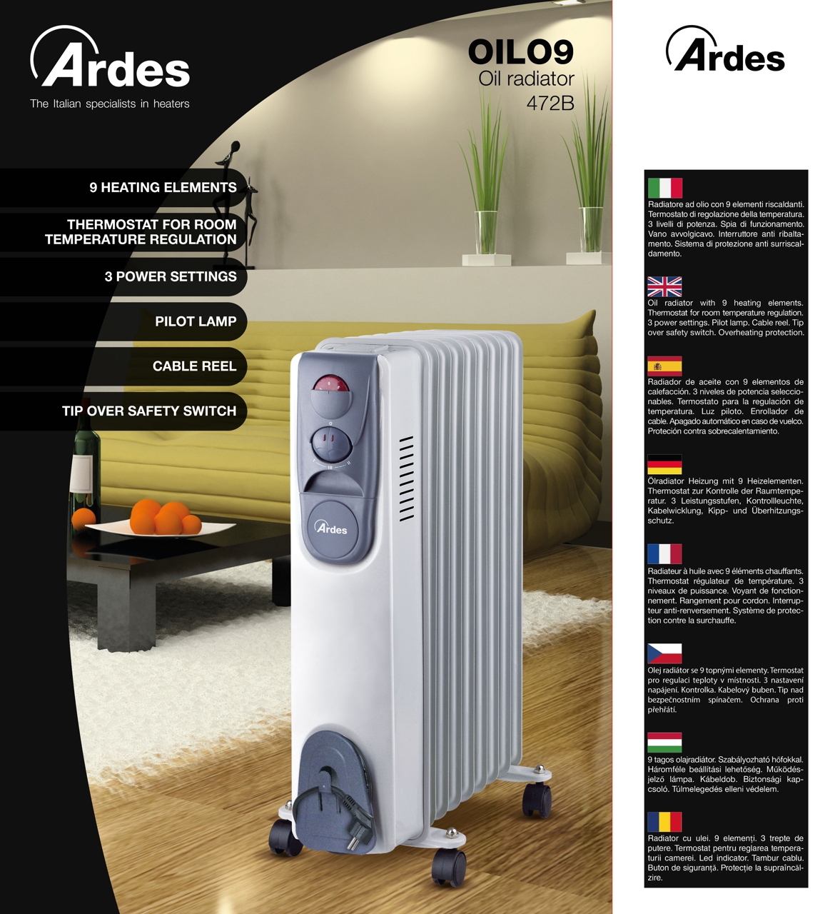 Obrázok Olejový radiátor Ardes 472 (B) biely 